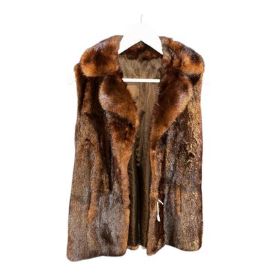 Veste sans manche en vison marron