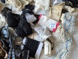 many different types of laces on a bed
