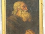 an old painting of a man with a long beard in a gold frame