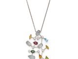 un collier composé d'une chaîne et de pierres multicolores