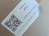 a close up of a box with a qr code on it