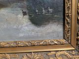 a picture of a painting of ducks in the water