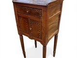 an image of a small wooden table with a drawer on top of it