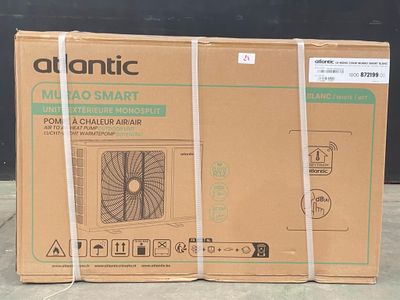 three boxes of air conditioners are stacked on top of each other