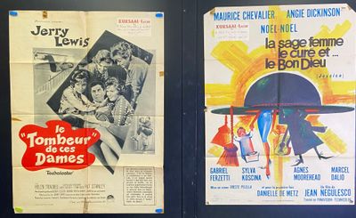 two movie posters on a wall in a room next to each other