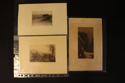 two old black and white photographs of a man and a woman