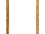 a gold frame on a white wall with a white background