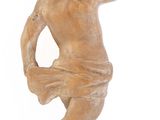 statue of a child reaching for something on a white background