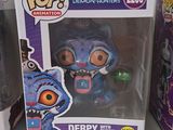 two pop vinyl figures of the same character are shown in the box