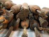 many different types of woodworking tools on a table