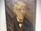 an old painting of a man in a suit and bow tie