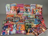 the covers of the comic books are stacked on top of each other