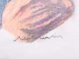 a drawing of a ball of yarn on a table
