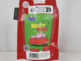 pep the pig ' s routie puffer is in a red bag