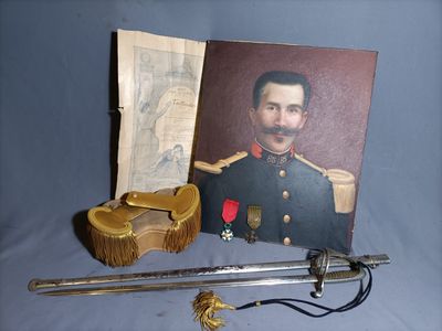 a picture of a picture of a man in uniform and a sword