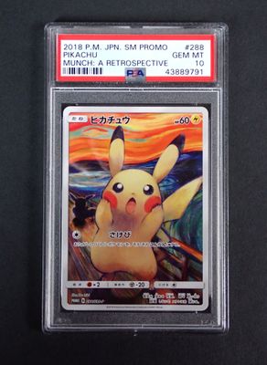 the pokemon card has a picture of a pikachu on it