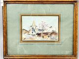 painting of a man riding a horse in a snowy landscape