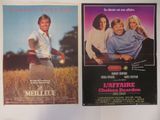 deux affiches de cinéma représentant deux hommes et une femme dans un champ