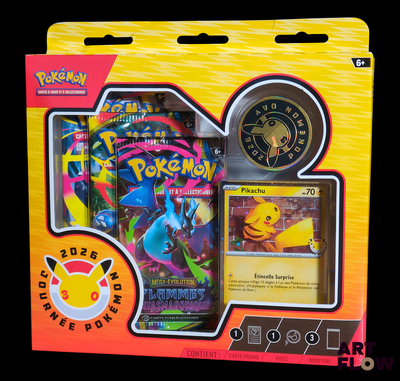 une boîte de cartes Pokémon contenant une pièce