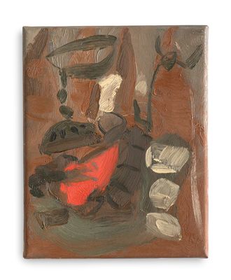 an oil painting of a painting of a person sitting on a chair