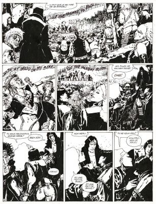 a black and white comic strip with a comic strip of a man and a woman