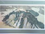 une photo d'une photo représentant une montagne avec des arbres