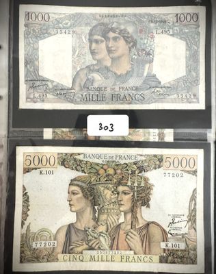 deux billets de banque différents sur lesquels figurent respectivement l'image d'une femme et celle d'un homme