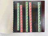 a binder with a red and green design on it