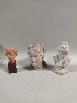several different types of busturines are displayed on a white surface