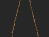 un collier en or auquel est attachée une chaîne