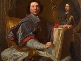 an image of a painting of a man sitting in front of a mirror