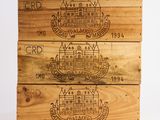 a wooden box with a picture of a castle on it