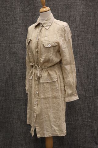 GIVENCHY Sélection – Robe à manches longues d’été en Lin beige. T...