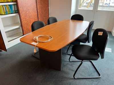 Table de réunion, dessus mélaminé imitation bois, 200 x 100 …