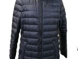 the jacket is black and has a hood on it
