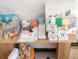 a table with a bunch of books on top of it