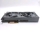 a close up of a video card on a white surface