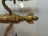 pair of antique brass wall sconces