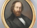 portrait d'un homme barbu dans un cadre en or