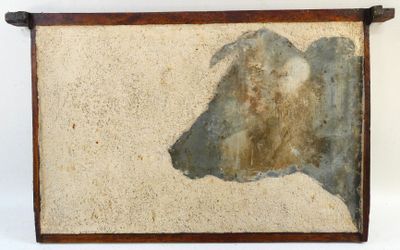 a picture of a painting of a cow on the wall