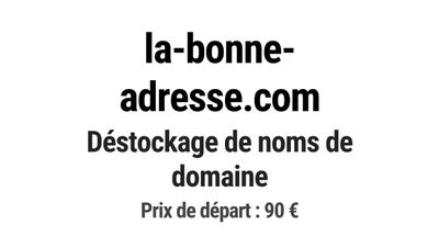 Nom de domaine la-bonne-adresse.