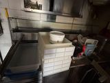 an image of a kitchen with a lot of clutter on the counter