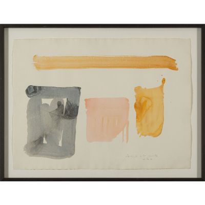 une aquarelle composée de trois couleurs différentes sur fond blanc