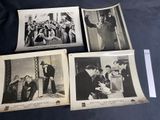 four old black and white photos of men and women in formal attire