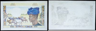 two pictures of a drawing of a man with a turban on his head