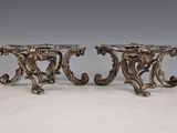 a pair of antique silver plated table bases