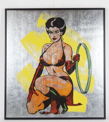 an image of a painting of a woman with a hoop