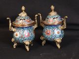 pair of chinese cloise cloise vases on stands
