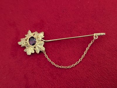 MONDELLO – Élégante broche-épingle en or à décor floral, ser…