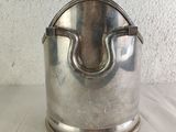 silver plated ice bucket with leather handle